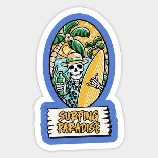 Surfing Paradise Sticker